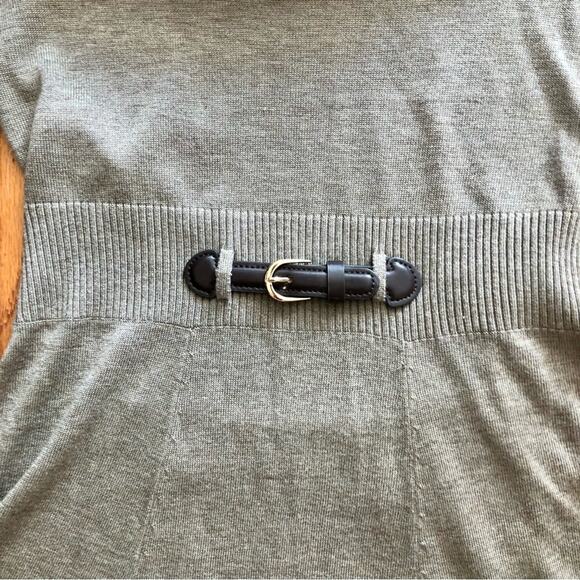 Eliza J. Taupe Brown Belted Cowl Collar Sweater Dress Fit & Flare Women’s Size S - Picture 3 of 12